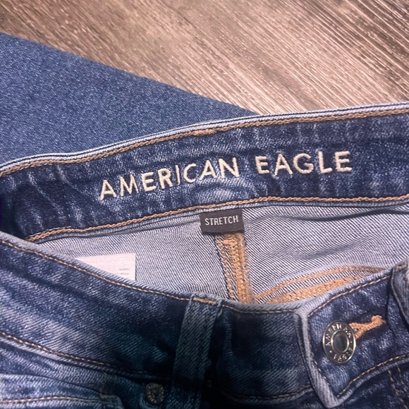 American Eagle Mom Jean size 000 Outfitters Blue Skinny Jeans - Picture 4 of 6